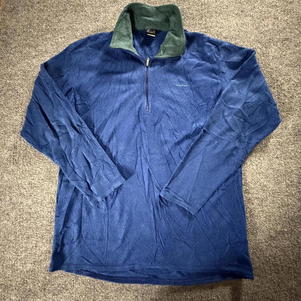 Patagonia Capilene Mens Fleece Jacket Blue Green Quarter Zip Pullover Large USA